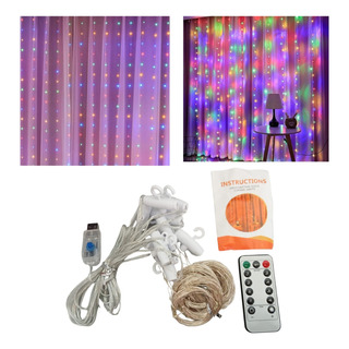 Cortina De Luz Led De 3mx3m Multicolor Cortina De Luz Led De 3mx3m Multicolor