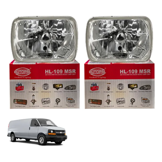 Faro Pantalla Punta Diamante Cuadrada  Chevrolet Van Express