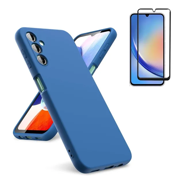 Carcasa Para Samsung + Mica (silicona Con Protección Cámara)