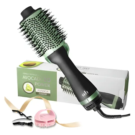 Peine Cepillo De Aire Caliente 3en1 Secador Alisador Rizador