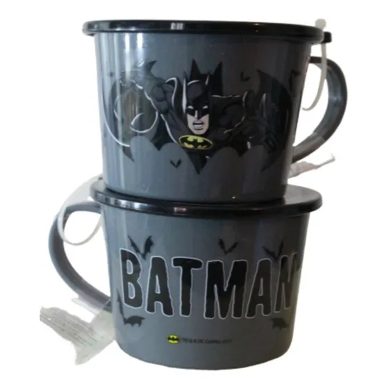 Taza De Plastico Batman Con Tapa Los 2 