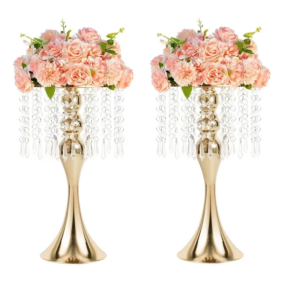 2pcs Base Soporte Portaflores Velas Cristal Decora Boda