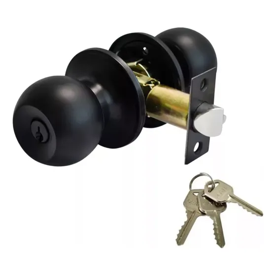 Cerradura Chapa Perilla Recamara Negro Mate Dexter 24 Piezas