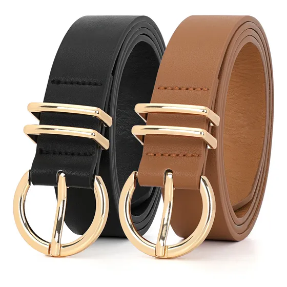 2pcs Cinturón De Mujer  Joven Y De Moda Cinturón 