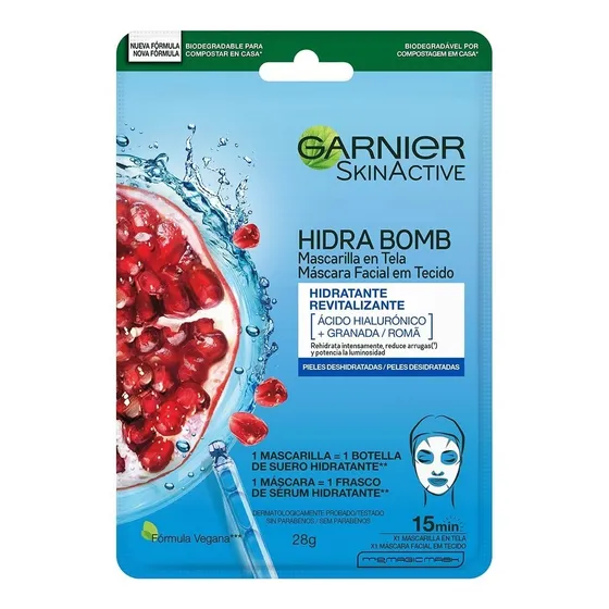 Garnier Mascarilla Facial Granada Con Ácido Hialurónico Tipo De Piel Normal