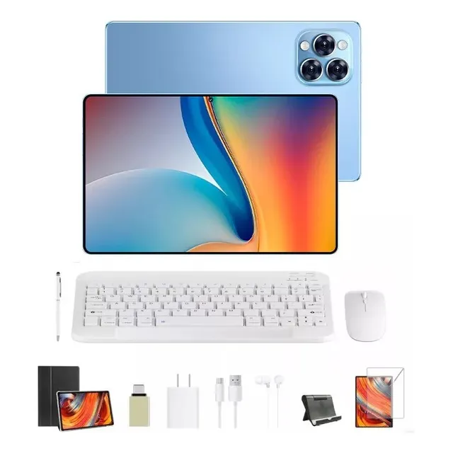 Tablet HANCDON Pro12 Android 13 512gb +12gb Ram Bluetooth 5.0 WiFi 5 Dual SIM Con Funda Teclado Y Ratón Lápiz Óptico Auriculares Pantalla Hd Ips