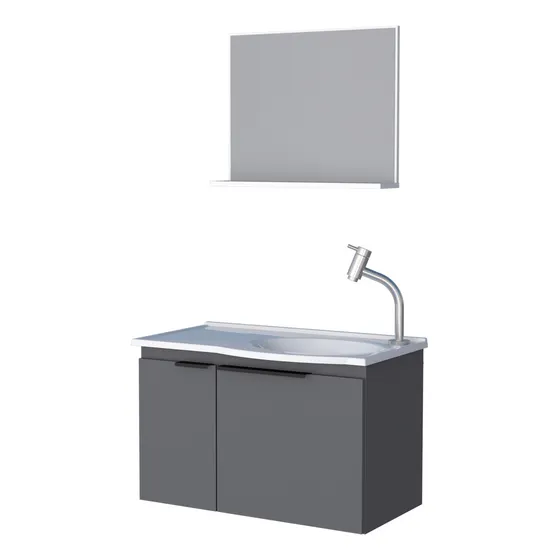 Gabinete De Baño Quartzo 102439 Color Gris Con Espejo