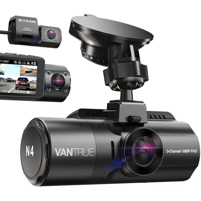 Cámara De Video Para Coche Vantrue 4k, Cámara Triple