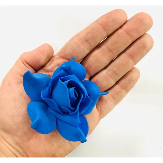 100 Flores De E.v.a. 8cm Azul Royal
