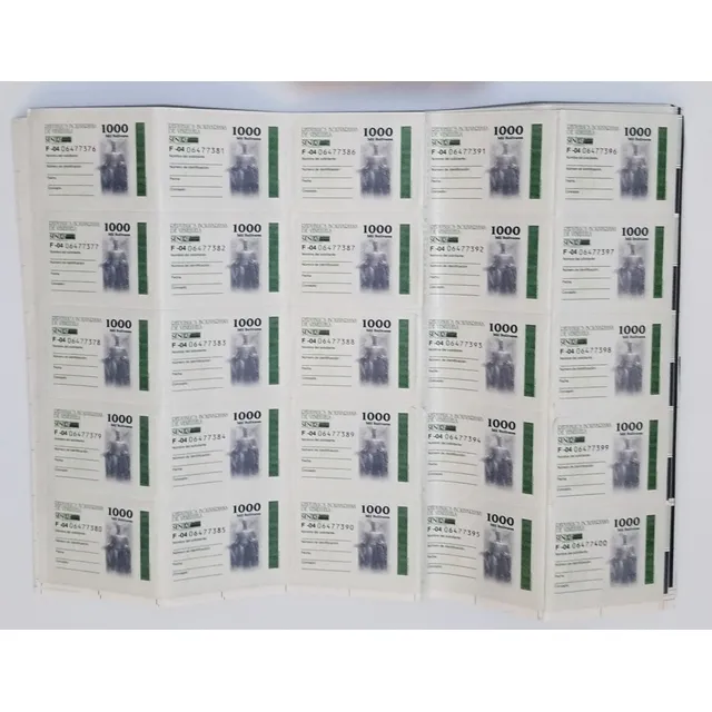 Timbres Fiscales Nacionales De 1000 Estatua Del Libertador