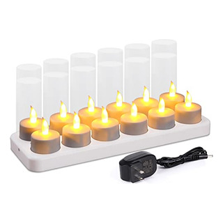 Velas Recargables Esup, Sin Llama, Parpadeantes, Color Azul Velas Recargables Esup, Sin Llama, Parpadeantes, Color Azul