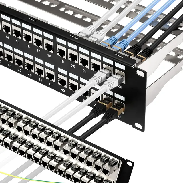 Panel De Conexión Rapink Cat6a De 48 Puertos Con Keystone En