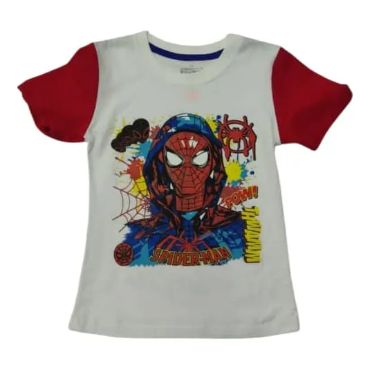 Franela Niño Spider  Man Blanca Y Roja