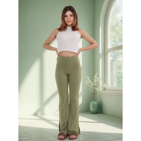 Pantalon Oxford Tiro Alto Con Elástico Blew Nano