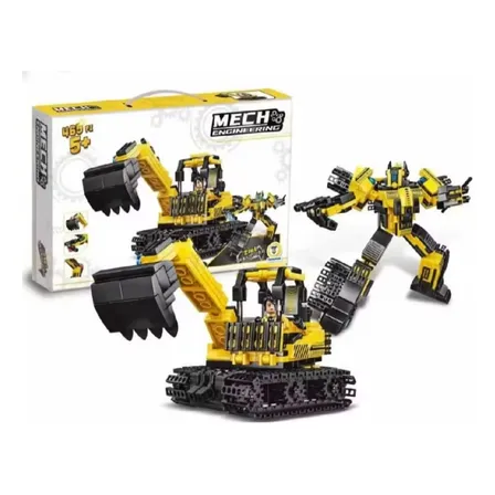 Escavadeira Robô Transformers Bloco Montar Maquina Brinquedo 465 Escavadeira Transformers