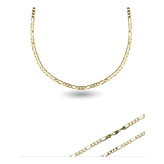 Cadena Dije Oro Laminado 18k Tejido Tres Eslabones Redondos Por Uno Ovalado 45 Cm De Largo 3 Mm Espesor Calibre 80 Collar Ideal Para Regalar En Ocasiones Especiales Cumpleaños Aniversario