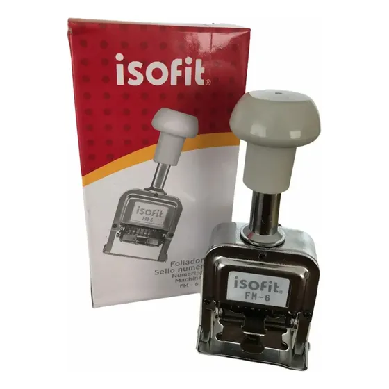 Numerador Isofit Automático 6 Dígitos Foliador Acero Altura 4mm