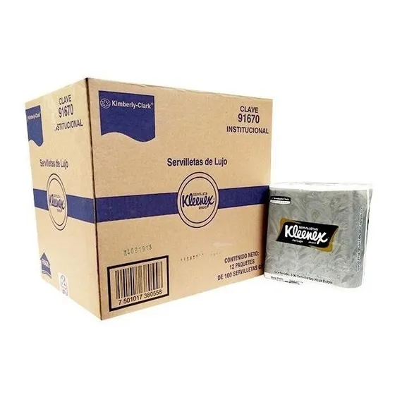 Servilleta Tradicional Kleenex De Lujo 12 Paq / 100 Pzs C/u.