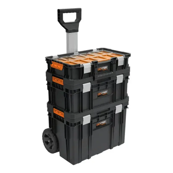 Carrinho Modular Ferramenta Profissional 3 Em 1 - 67x38x53cm Cor Preto