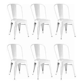 Pack De 6 Sillas Tolix - Blancas Pack De 6 Sillas Tolix - Blancas