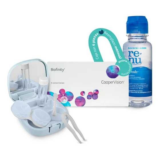 Lentes De Contacto Coopervision Biofinity 6 Piezas Mensuales Sin Color Extra Rango -12.00