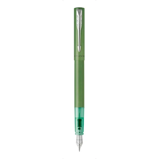 Pluma Estilográfica Fuen Parker - Unidad Color de la tinta Negro Color del exterior Verde metalizado