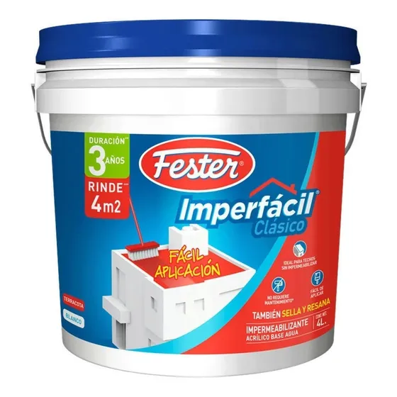 Impermeabilizante Acrílico Imperfácil Clásico 3 Años 4litros