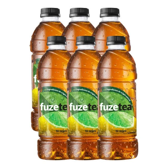 Fuze Tea Te Sabor Limon Pack De 6 Piezas De 1 L