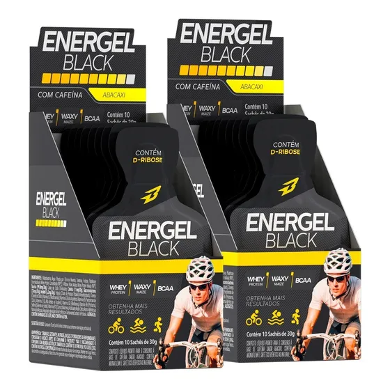 Kit C/ 2 Caixas Gel Energel Black 20 Sachês - Bodyaction 