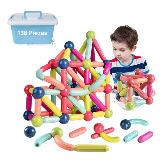 Juego De Construcción Con Imanes Para Niños 138 Piezas