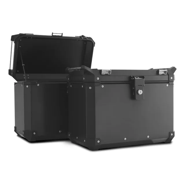 Bauleto Lateral Side Case 33 Litros Roncar Preto E Aluminio