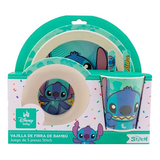 Vajilla De Fibra De Bambú Stitch Tazón Plato Vaso Cubiertos Vajilla De Fibra De Bambú Stitch Tazón Plato Vaso Cubiertos