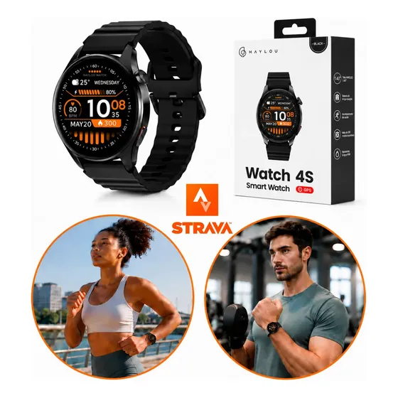 Smartwatch Haylou Watch 4s Tela Amoled 1.43 Gps Esportivo Fa