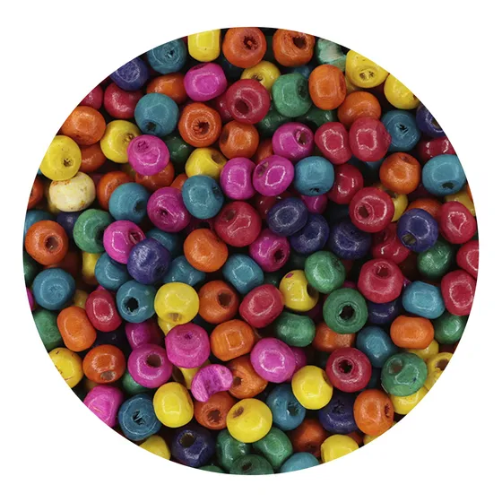 Bola De Madera Natural 6mm 100gr- 1000 Pzs Bisutería Abalori Colores 5 Mm 6 Mm