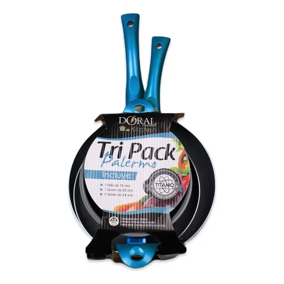 Tri-pack Sartenes Palermo 20+24 Cm+paila 16 Cm Doral