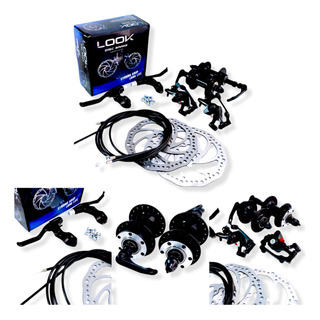 Kit Completo Freno Disco Bicicleta Rotor Caliper Palanca Mas Kit Completo Freno Disco Bicicleta Rotor Caliper Palanca Mas