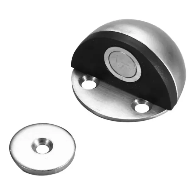 Tope Y Reten Magnetico Piso Puerta Media Esfera Acero