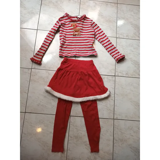 Conjunto De Niña Navideño Importado Talla 8