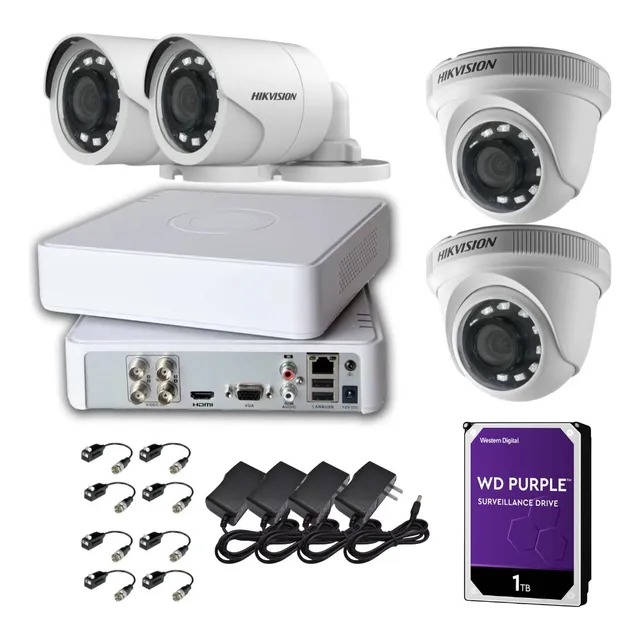 Combo Hikvision Bronce | Kit De Seguridad 4 Cámaras Dvd Dd