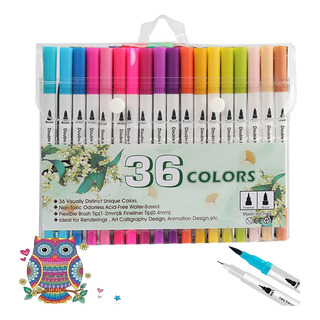 Caneta De Pincel E Canetas Coloridas School Double Tip Com 3 Caneta De Pincel E Canetas Coloridas School Double Tip Com 3