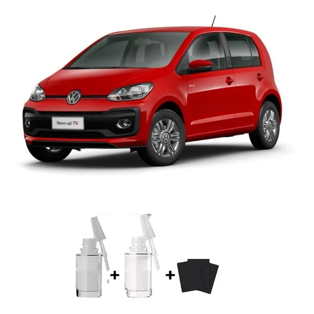 Tinta Tira Risco Automotivo Volks Gol G5 Cor Vermelho Flash