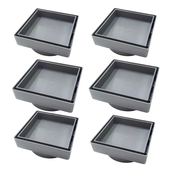 Kit 6 Ralo 10x10 Oculto Invisível Sifonado Piso Porcelanato