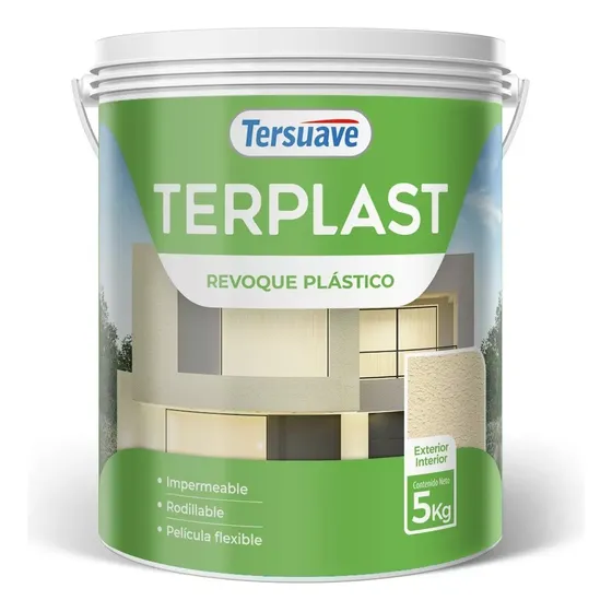 Revoque Plástico Mate Tersuave Terplast 5 Kg A Rodillo Color Marfil Duna