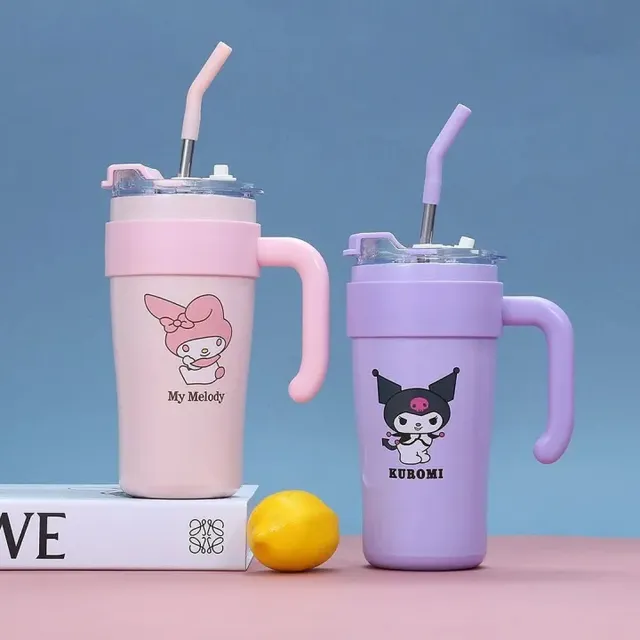 Termo Vaso Jarra Termico Kuromi Sanrio Niñas Y Adultos 860ml