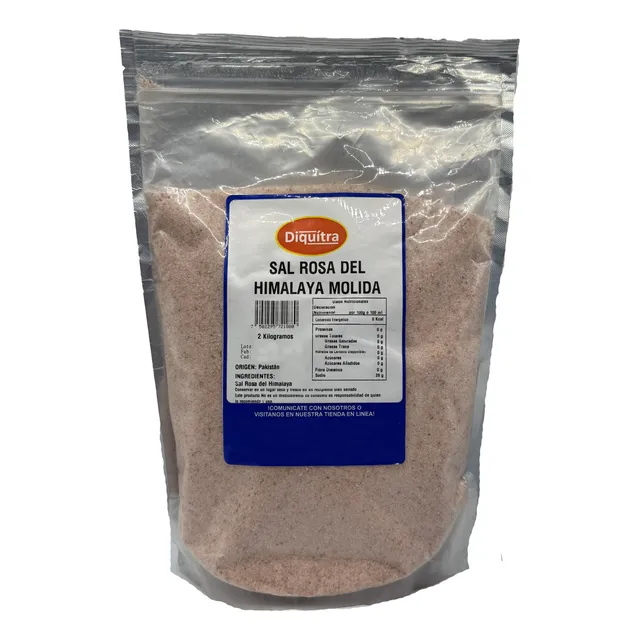 Sal Del Himalaya Rosada Molida Organica Y Natural 2 Kg