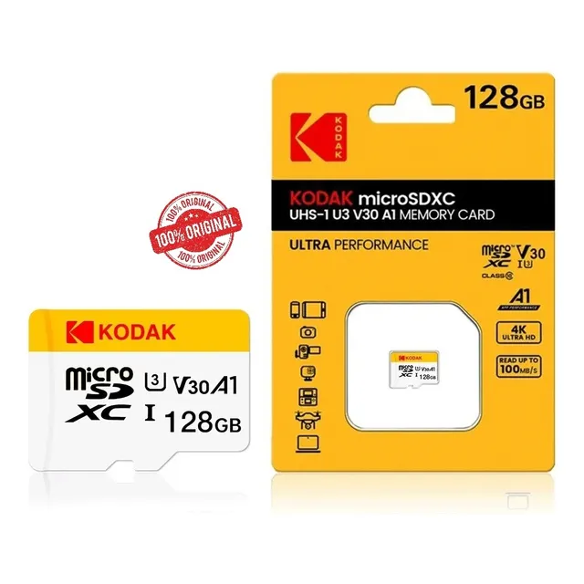 Memoria Micro Sd Xc Kodak 128 Gb Uhs-1 U3 V30 A1 Clase 10