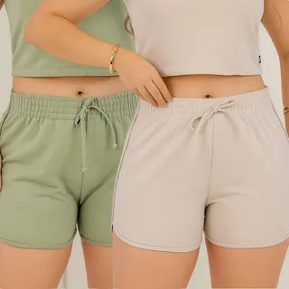 Kit 2 Shorts Femininos Moletinho ConfotĂĄvel BĂĄsico Dona Onda Kit 2 Shorts Femininos Moletinho ConfotĂĄvel BĂĄsico Dona Onda
