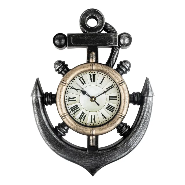 Reloj Pared Rueda Anclaje Barco Rustico Nautico Costero Mar