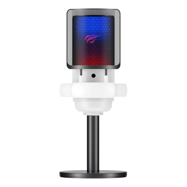 Micrófono para jugadores con condensador USB blanco Havit Gk50 Rgb