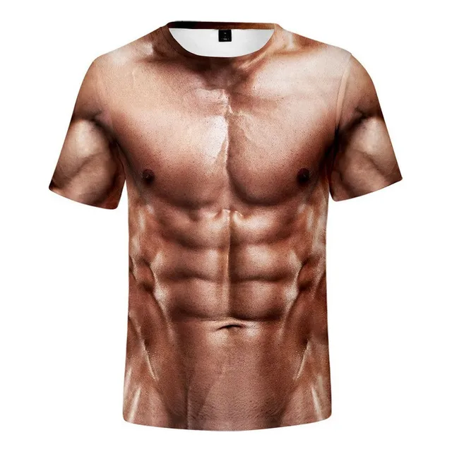 L Camiseta Con Estampado 3d De Cuerpo Musculoso Camiseta De